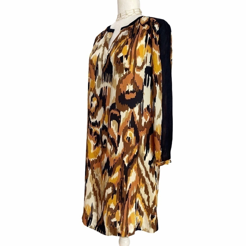 Tory Burch Gladys Matmi Ikat Print Silk Shift Dress - Picture 5 of 11
